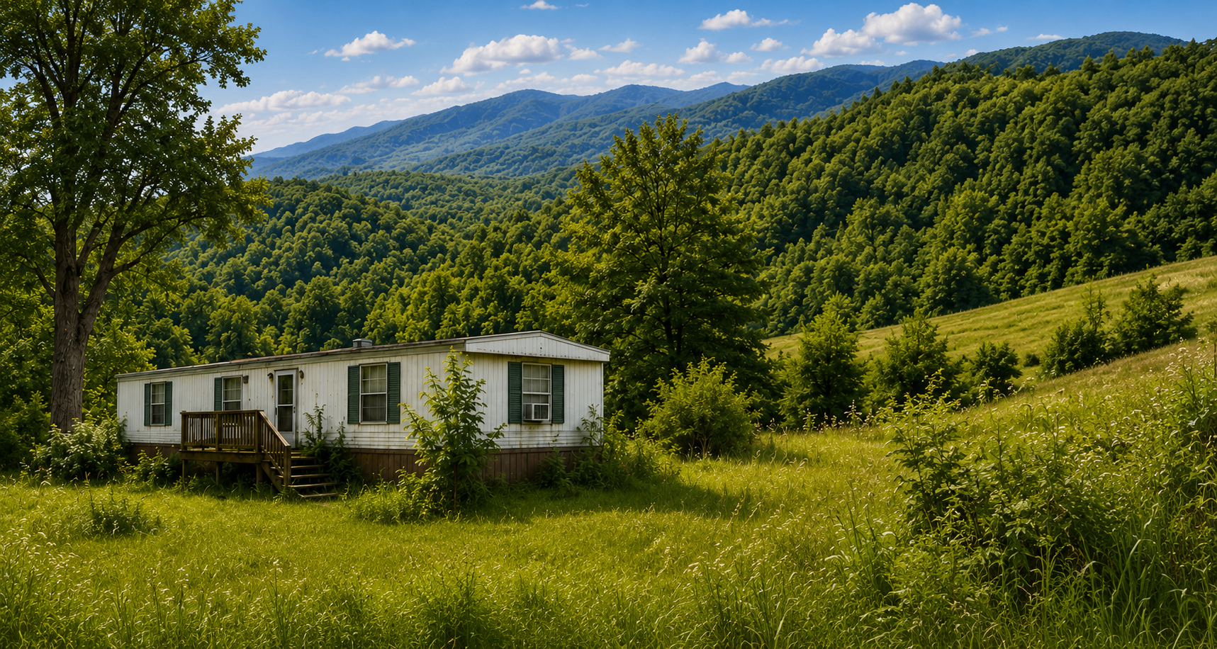 Manufactured home on private land with mountain view